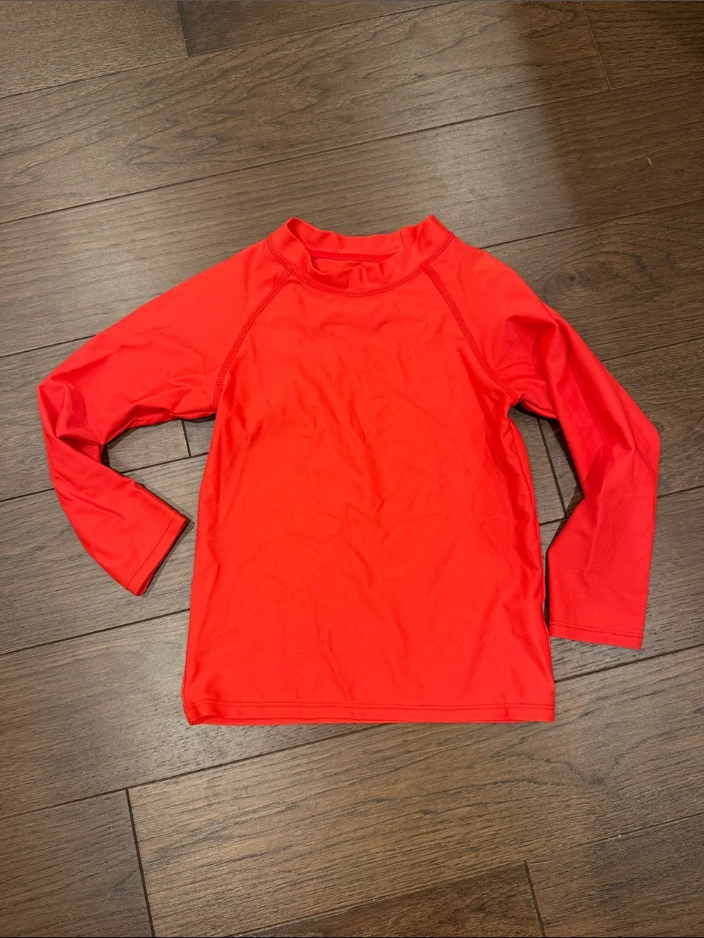 Kids Red Long-Sleeve Rash Guard Swim Shirt Size 4T